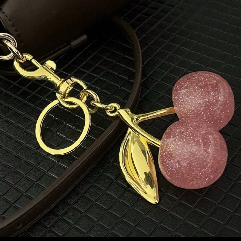 Pink Cherry 🍒 Bag Charm Keychain